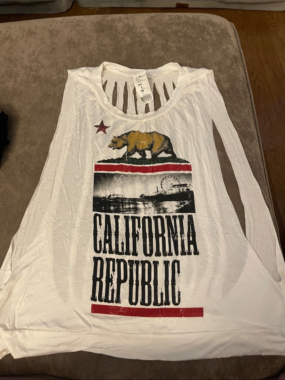 Poetry White California Republic Graphic Tank